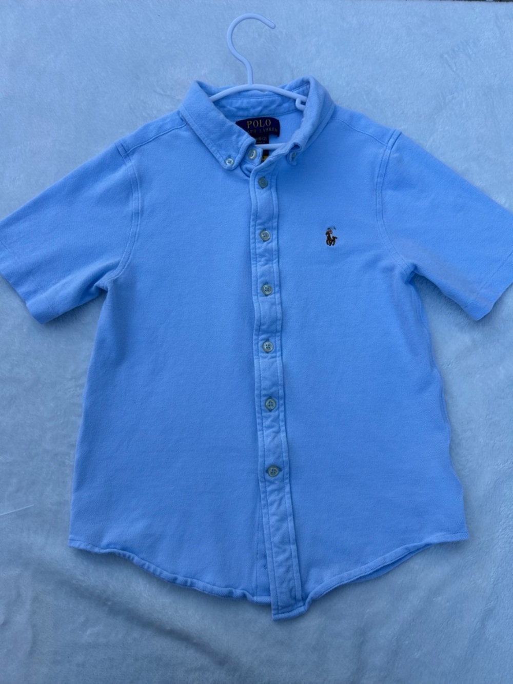Polo by Ralph Lauren Boys' Sky Blue Short-Sleeve Button-Down Shirt